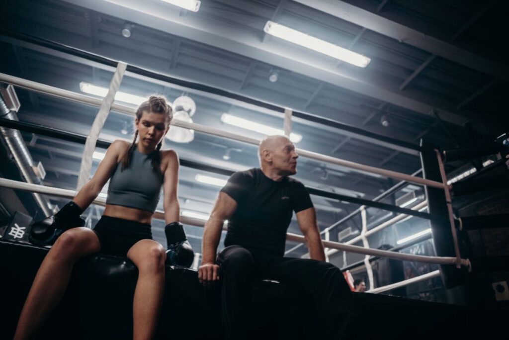 Boxing Trainer Girl Preparing