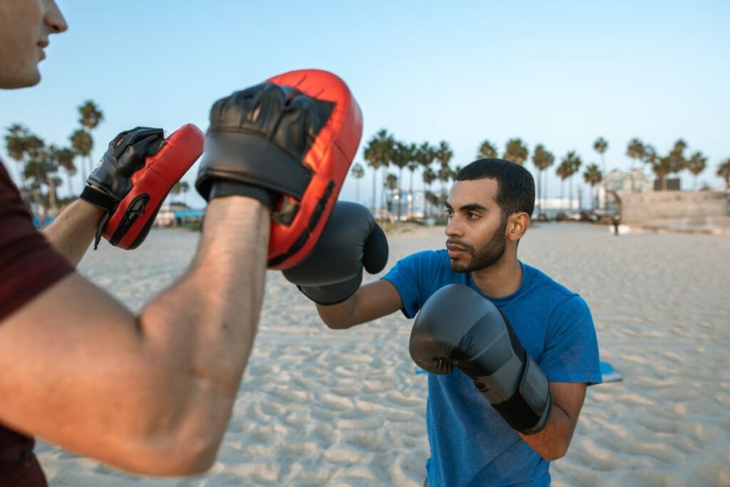 Boxing Training Beach Man
